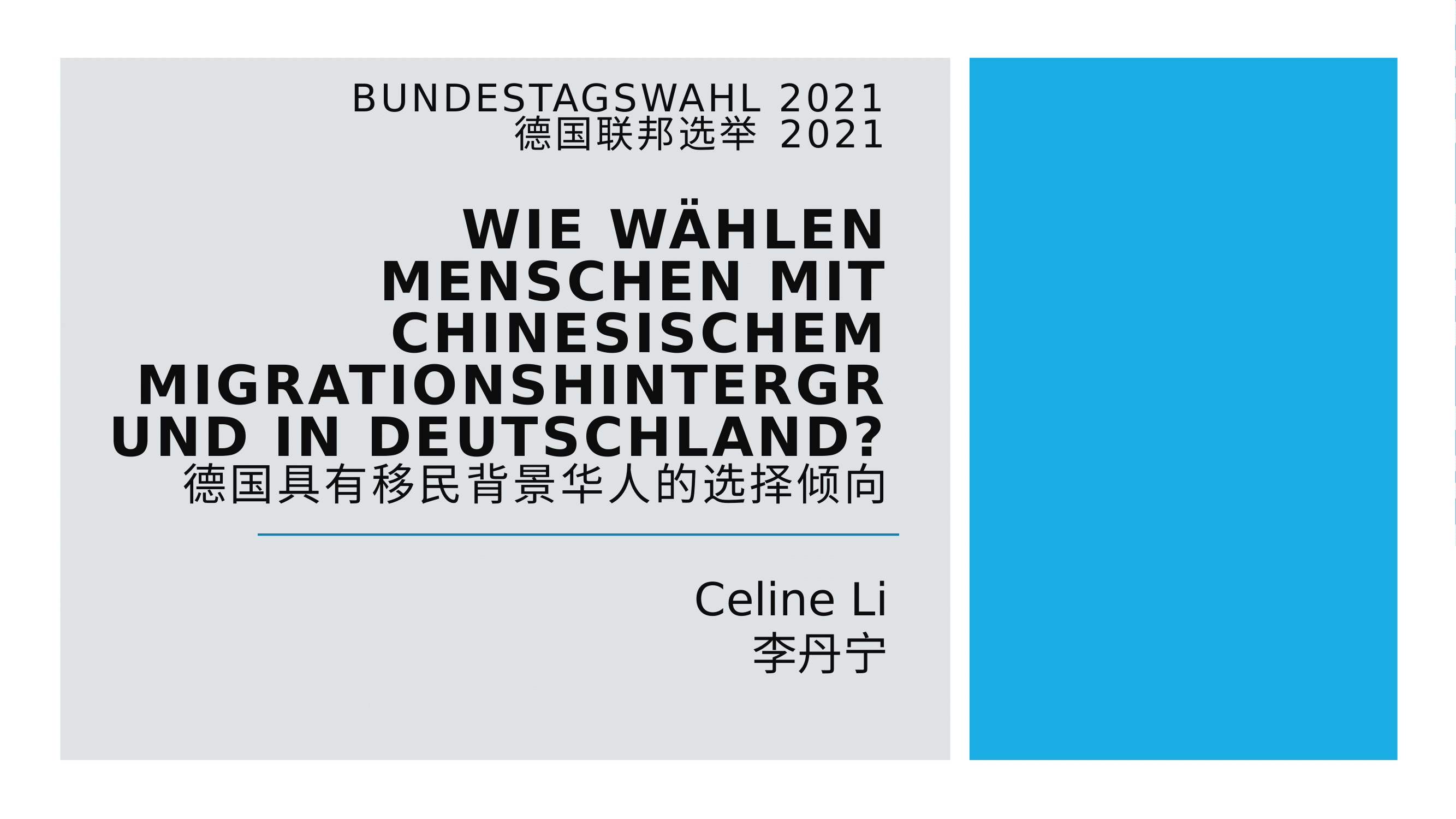 Wie wählen Menschen mit chinesischem Migrationshintergrund in Deutschland? Teil 2